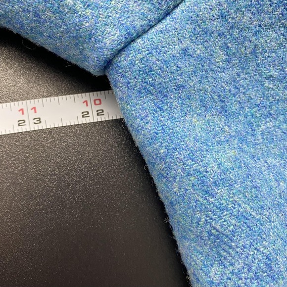 Talbots Blazer Womens 16 Petite Blue Wool Herringbone Tweed Lined Jacket Office - Picture 11 of 15